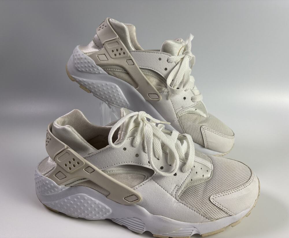 Nike Air Huarache Run Womens Size 7 Y Triple White Athletic Running Sneakers